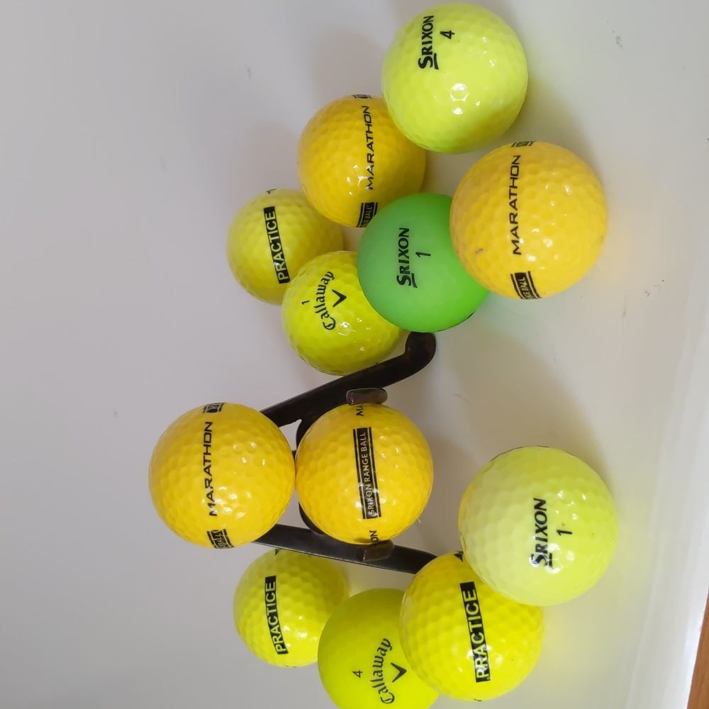12 Callaway/ Srixon Used Practice Range Balls Yellow Green